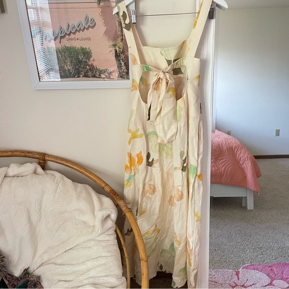 Acler Floral Midi Dress in Cream and Yellow - Picture 8 of 8